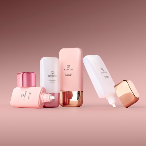 Bio-based sustainable beauty packaging for skincare, foundation, primer, glow drops - supplied by HCP Packaging